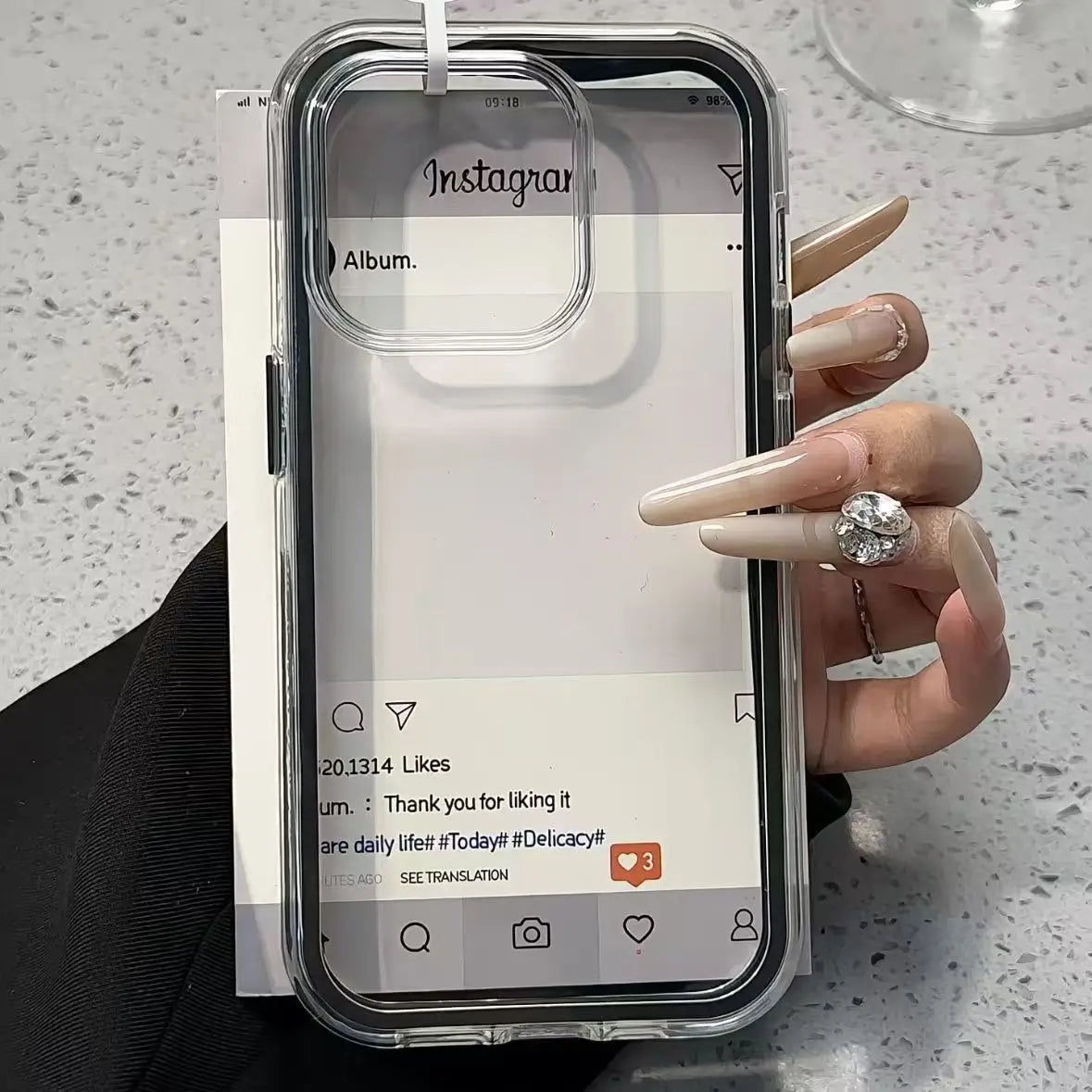 Candy Color Frame Clear Protective Case
