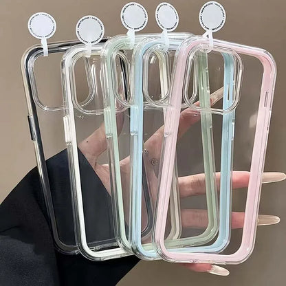Candy Color Frame Clear Protective Case