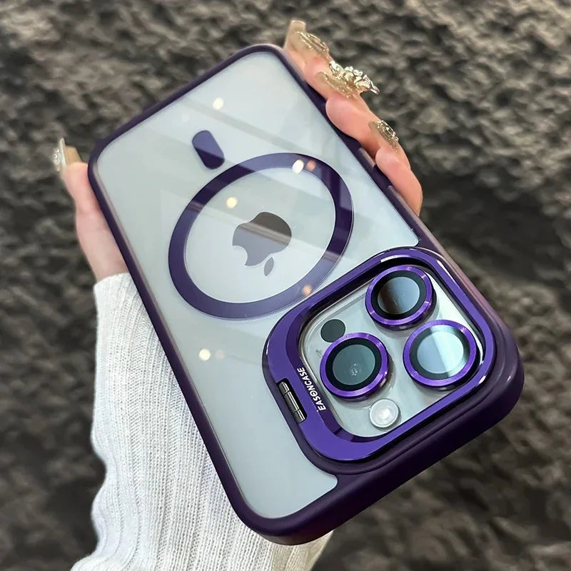 Magnetic Shockproof Case with Camera Stand – MagSafe Compatible