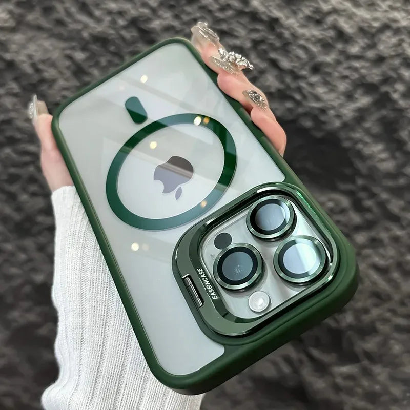 Magnetic Shockproof Case with Camera Stand – MagSafe Compatible