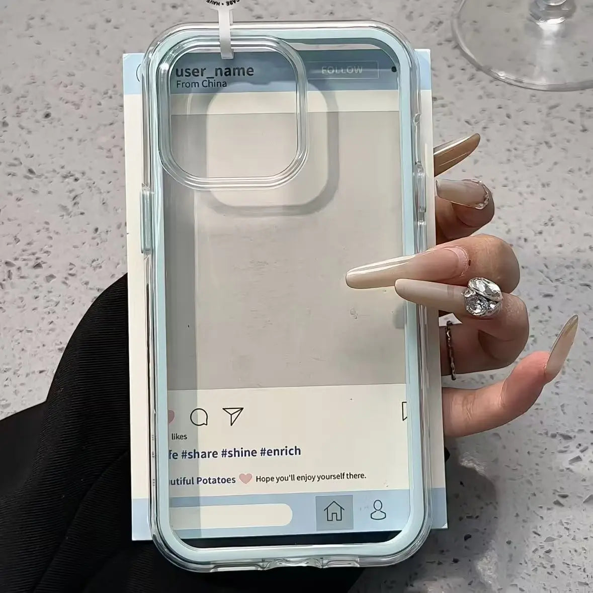 Candy Color Frame Clear Protective Case