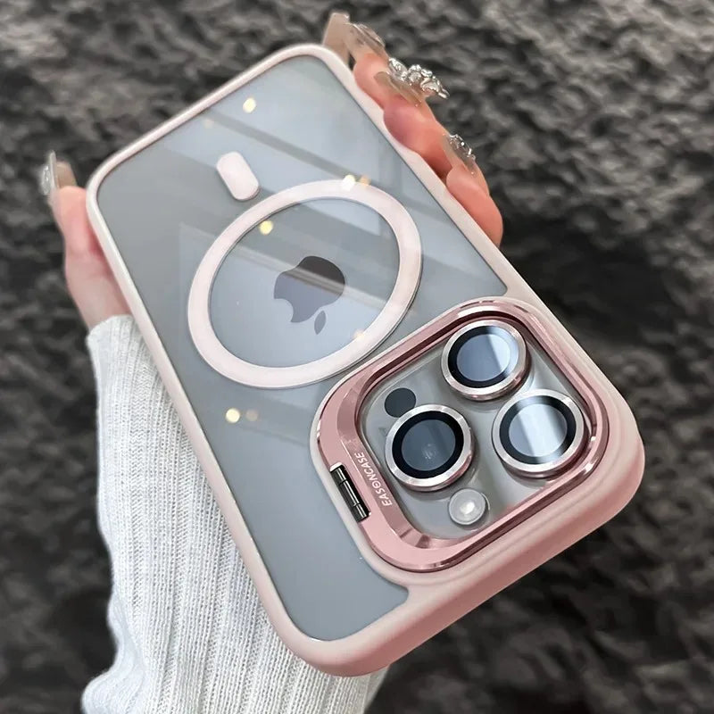 Magnetic Shockproof Case with Camera Stand – MagSafe Compatible