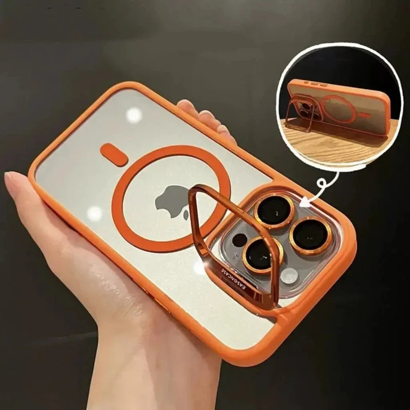 Magnetic Shockproof Case with Camera Stand – MagSafe Compatible
