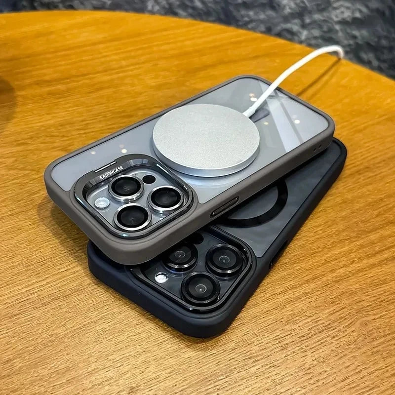 Magnetic Shockproof Case with Camera Stand – MagSafe Compatible