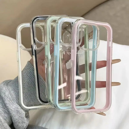 Candy Color Frame Clear Protective Case