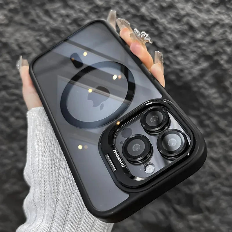 Magnetic Shockproof Case with Camera Stand – MagSafe Compatible